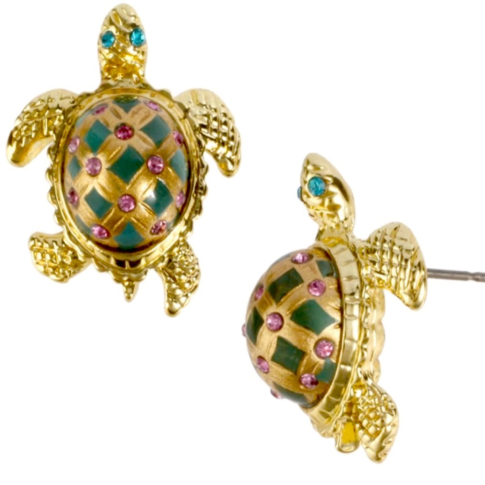 New Betsey Johnson Turtle Stud Earrings - Picture 7 of 16